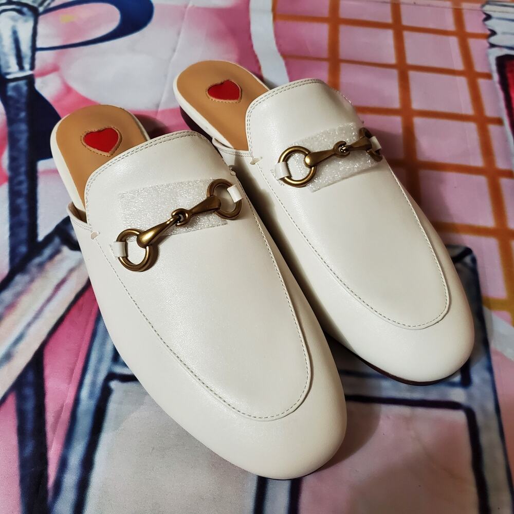 Women Mules Leather Slip On Mule Backless Low Heel Loafers Slide Slippers sz 9 - Picture 5 of 12